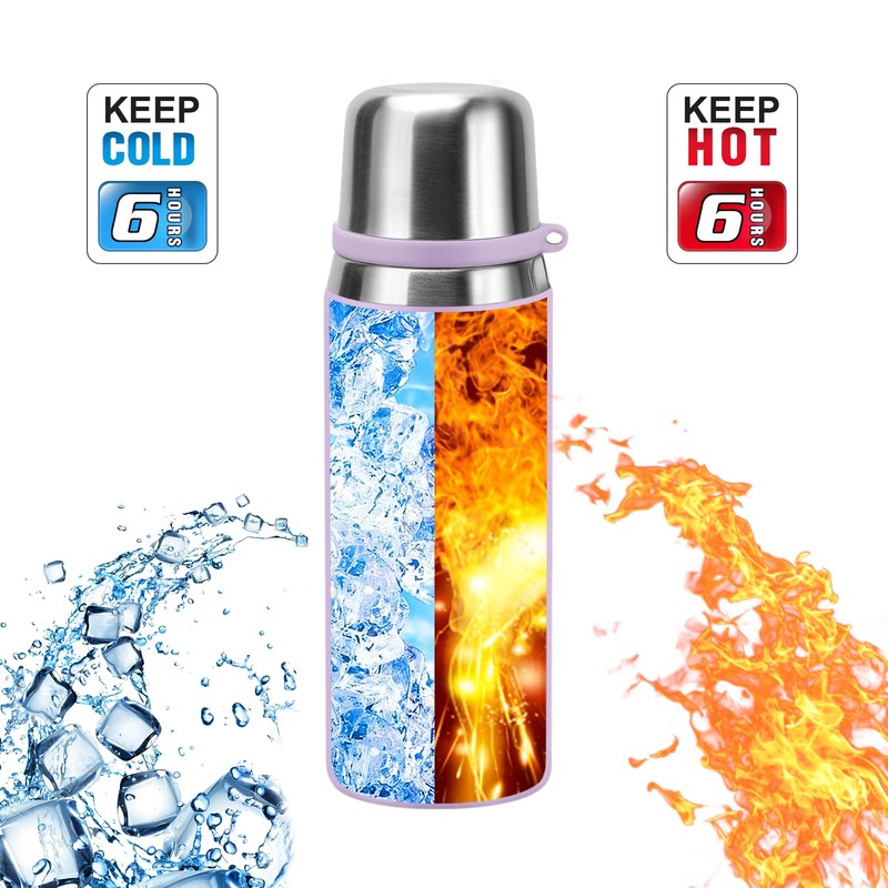 Stainless Steel Flask with Cup 700ml/23.6oz Vacuum Insulated Thermo Bottle