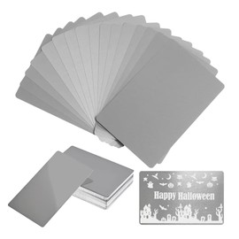 FONLAND 50pcs/Set 0.4mm thickness Aluminum Metal Business Cards DIY Engraving Card Home Office Supplies Aluminum Blank Laser Blanks for Engraving
