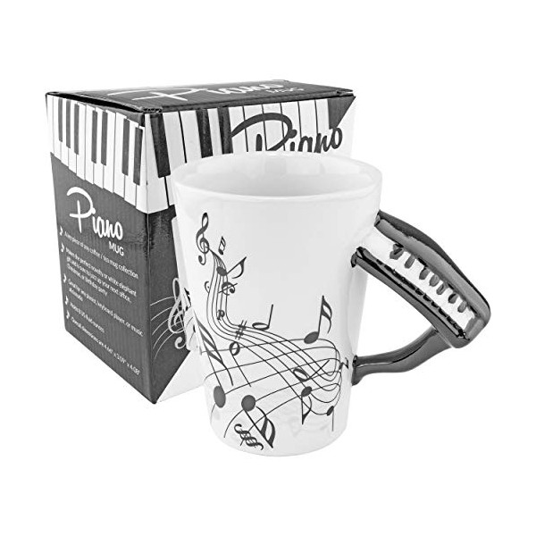 Fairly Odd Novelties Black & White Piano Coffee Musician Mug, One Size, White, FON-10216