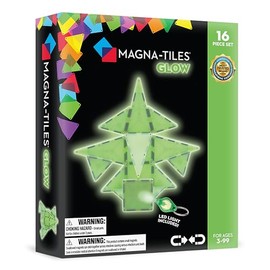 Magna-Tiles Glow - Juego de construcción magnética de 16 Piezas, la Marca Original de construcción magnética                                          