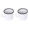 Madacha 2 Large Metal-Enamelled Mugs - White - 400 ml