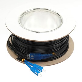 RETT FQC SC UPC-SC UPC Armored Fiber Optic Cable Singlemode Fiber Optic Patch Cord Duplex 9/125um Fiber Optic Jumper (SC UPC-SC UPC, 50m/160ft)