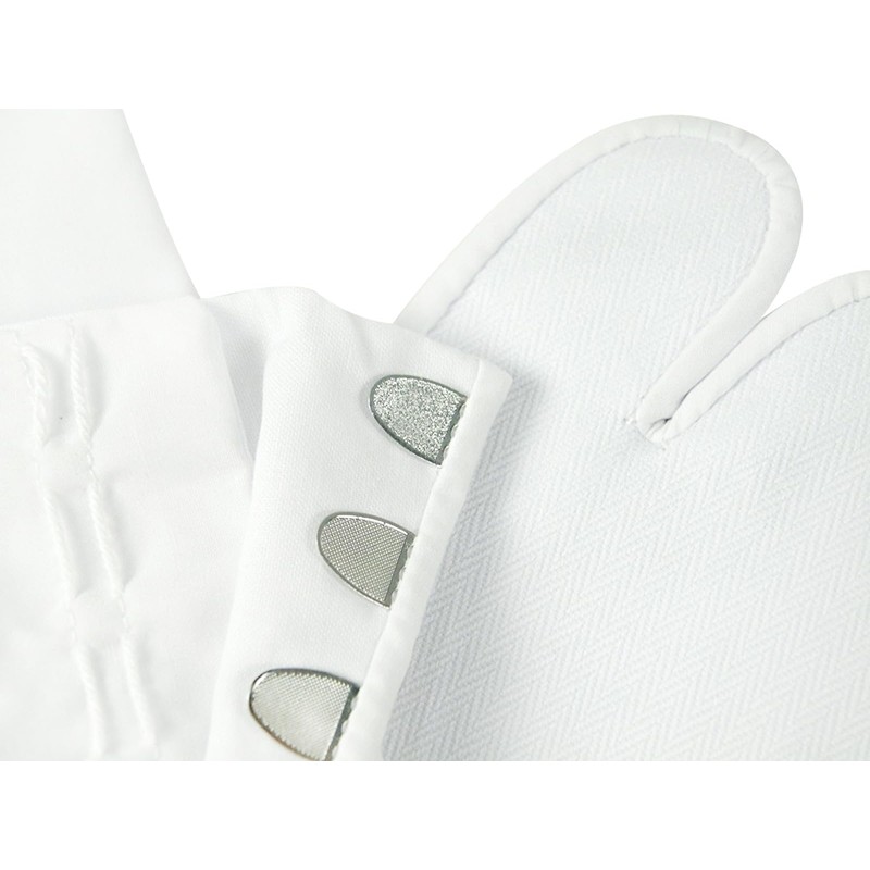 Unisex Broadcloth Split - Toe "Tabi" Socks, White, 4 Clasps,