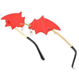 aisswzber Bat Flame Sunglasses Devil Glasses Goth Vampire Accessories Bat Wing glasses, For Women Menn