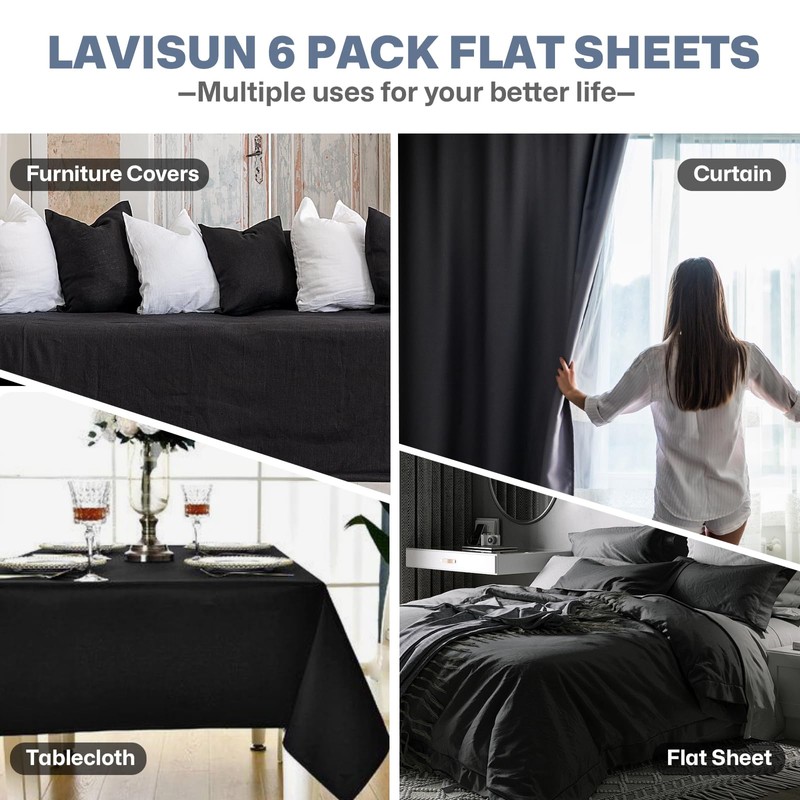 Flat Sheets only,6 Pack Bulk Top Sheets for Massage Table,