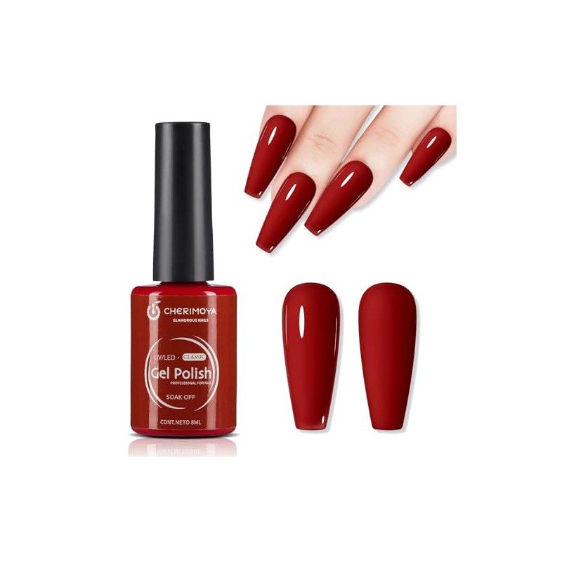 CHERIMOYA Esmalte Gel Alta Pigmentación UV/LED 8ML-Rojo Clásico