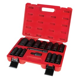 Performance Tool M797 15pc 1/2-Inch Drive SAE Impact Set - Professional Grade Heavy Duty Tool Kit for Automotive and Industrial Use
