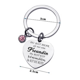 Rebundex Key Ring with Engraving Best Friend Heart Best Friend Gifts for Boyfriend Girlfriends Gift Ideas Birthday Gift for Girlfriend Friendship Gifts, silver