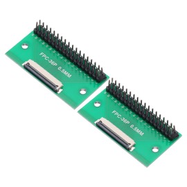 sourcing map 2pcs FFC FPC Connector Board 36 Pins 0.5mm Socket to 2.54mm Double Row Male Pin Header Strip Adapter, PCB Converter Board for LCD TVs/Digital Cameras/Laptops