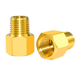 SDTC Tech 2-Pack Brass Pipe Fitting 1/4" NPT Male Thread to 1/4" NPT Female Thread Reducer Adapter