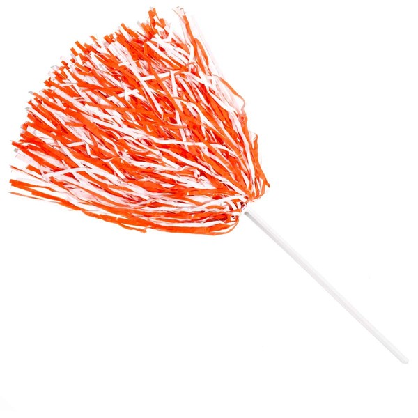Anderson's Spirit Shaker Stick Pompoms - Orange and White, Package of 10
