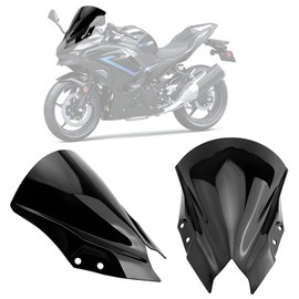 15'' Windscreen Accessory Compatible with 2024 2025 Kawasaki Ninja 500/Ninja 500se Double-Layer Bubble Windshield, Deflector Protective Cover and Fairing (Black) Accessory