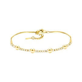 Sofia Milani - Women's Bracelet 925 Silver with Zirconia Stones - Ball Pendant, Yellow Gold, Cubic Zirconia