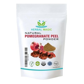 Herbal Magic's Pure & Natural Pomegranate Peel Powder - Rich & Vibrant Smoothies, Shakes, Juices, Baking, Cuisines - irresistibly Nutritious Hair & face mask - for an Active Lifestyle- 100g