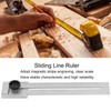 Sliding Line Ruler Accuracy Scribing Woodworking Parallel Carbon Steel Measuring