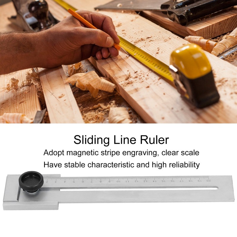 Sliding Line Ruler Accuracy Scribing Woodworking Parallel Carbon Steel Measuring