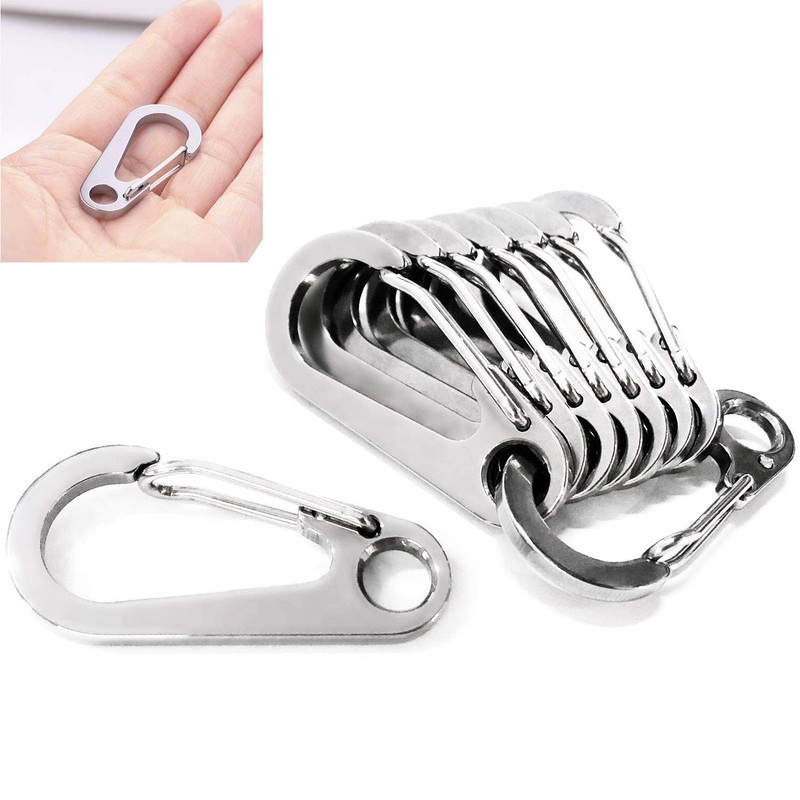 10 Pcs Carabiner Mini Carabiner Snap Hook SUS420J2 Stainless Steel