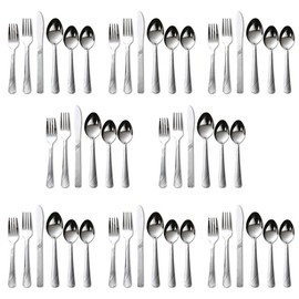 48PCS Christmas Tableware, Stainless Steel Silverware set, Durable, Modern, Flatware Set For Home Kitchen Hotel Restaurant Party tableware set dinner restaurant wedding - Color: Silver