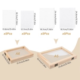 WANDIC Paper Making Screen Kit, Paper Making Set Includes Wooden Paper Making Mold Frame, Paper Making Cloth, Meshes For DIY Paper Craft