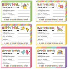 Naozinebi 60Pcs Happy Mail Teacher Notes to Parents Spring Plant Kindness Classroom Good Behavior Incentive Motivational Card Positive Postcards to Send Home for Class Preschool Elementary School