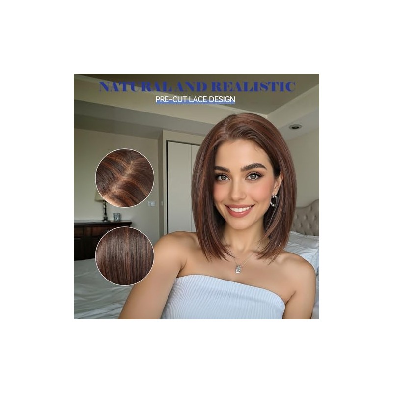 HAIRCUBE Peluca Sintética De Encaje Frontal Hd De 13 X