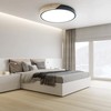 LED Ceiling Light Fixture, Modern 12" Minimalist Round Wood Flush