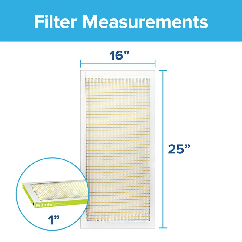 Filtrete 16x25x1 Air Filter, MPR 600, MERV 7, Clean Living