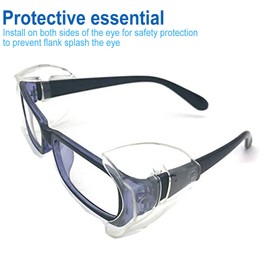 KONEWONG 6 Pairs Safety Glasses Side Shields, Slip on Side Shields, Fits Medium to Large Eyeglasses Frames（Clear,Large）