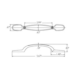 Design House 564724 Deco 3-inch C-C Cabinet Pull, Bronze, 5-Pack