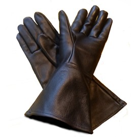 Leather Gauntlet BLACK Extra Small Gloves Long Arm Cuff