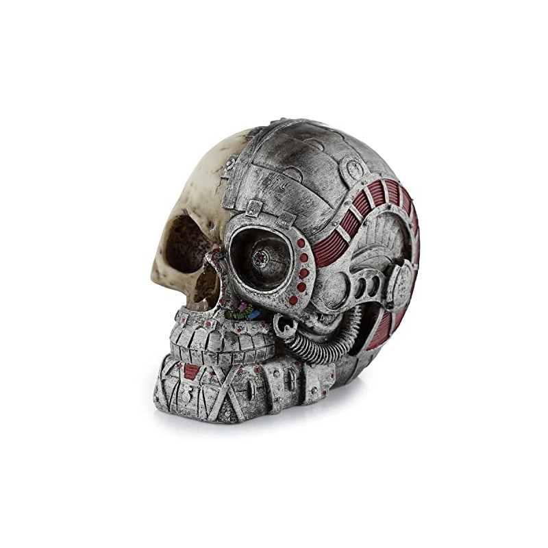 Puckator Steampunk Style Skull Half Robot Head - Home Decoration