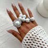 VIYPDRST Pearl Ring for Women Stacking Pearl Rings Set Adjustable