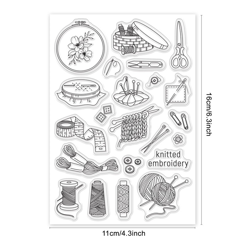 PH PandaHall Clear Stamp Rubber Stamp Embroidery Sewing Technique Art