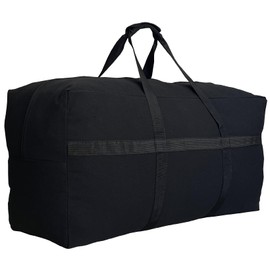 HaoHakka Extra Large Canvas Storage Duffle Bag for Travel, Big Foldable XL Duffle Bag for Traveling, Canvas Balck, Medium-31.5"(L) X 11.8"(W) X 16.5"(H)