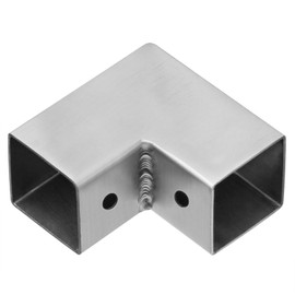 12 Pcs 1" Stainless Steel Square Tube Connector, L Square Tubing Fittings-2 Way 90 Degree Corner Joint Fence Rail Clamp