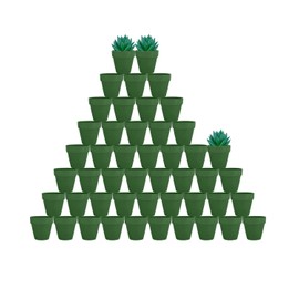 vensovo 48 Pcs Tiny Green Terracotta Pots - 2 inch Small Mini Clay Pots with Drainage Holes Flower Nursery Terra Cotta Pots for Indoor/Outdoor Succulent Plants, Crafts, Wedding Favor