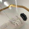 Aluinn Bow Necklace for Women Cute Small Tiny Bow Pendant