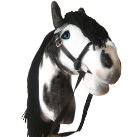 Hobby Horse Pinto A3 | Realistic Toy Horse on a Stick | Black and White Hobbyhorse