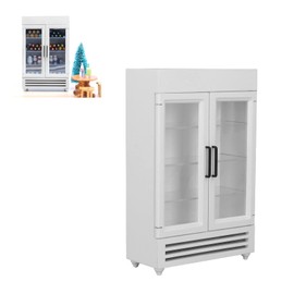 Naroote Wooden Dollhouse Refrigerator, Safe Keeps Attention Portable Dollhouse Freezer Simulation for 1:12 Dollhouse (White)