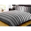 Soho Black Stripe Duvet Cover Quilt Bedding Set, Black White