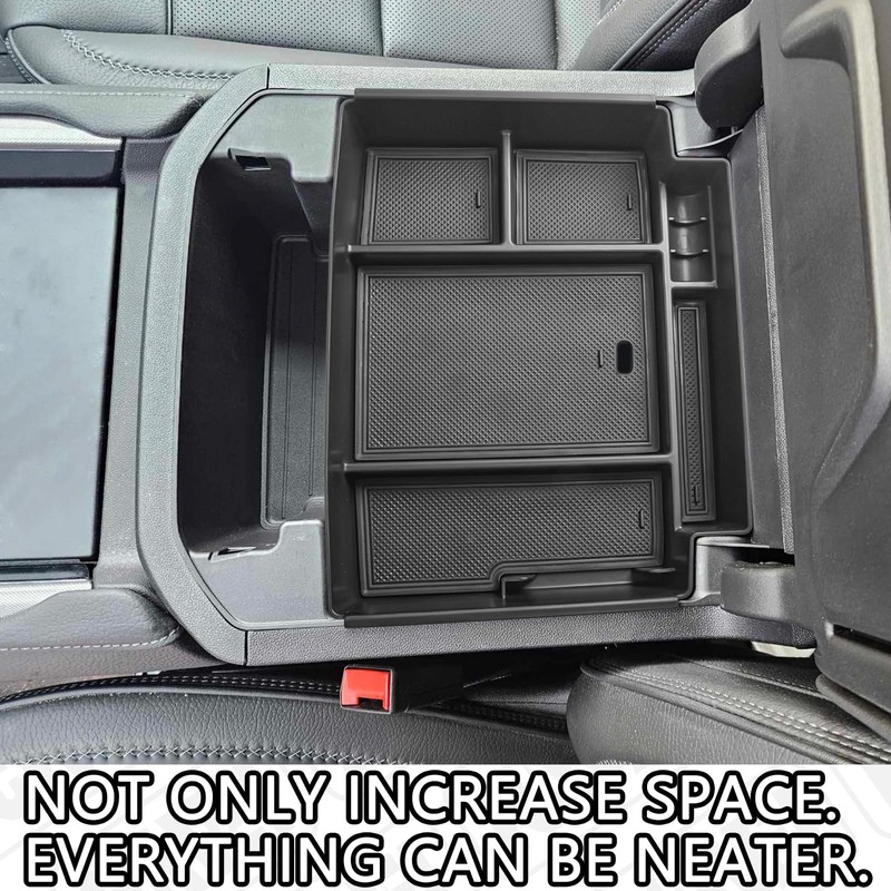 HGWEI Power Sliding Center Console Organizer Compatible with 2021-2026 GMC
