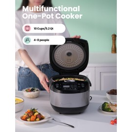 COMFEE' Rice Cooker, Japanese Large Rice Cooker with Fuzzy Logic Technology, 11 Presets, 10 Cup Uncooked/20 Cup Cooked, Auto Keep Warm, 24-Hr Delay Timer