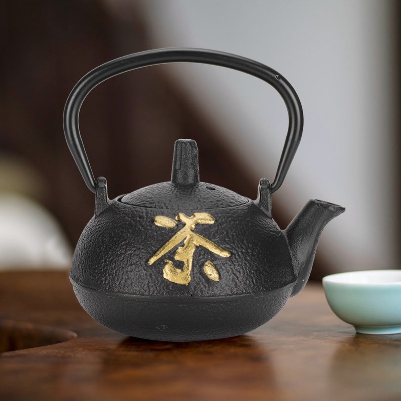 Iron Teapot Kettle Uncoated with Strainer 0.3L Tea and Zen