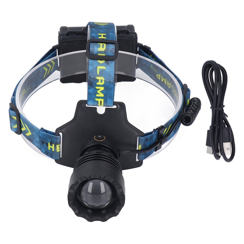 LED Rechargeable Headlight 3000LM 25W High Power Zoomable Headlamp for