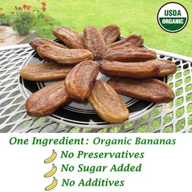 Organic Sun Dried Bananas Value Pack - Dried Fruit Individual Packs - Soft and Chewy - No Sugar Added - No Preservatives - Unsulfured Natural Snacks - 21 OZ
