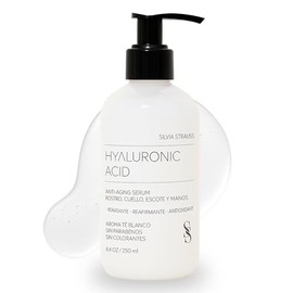 Silvia Strauss Suero Facial Hidratante en Gel con cido Hialurnico, Colgeno, Elastina y T Blanco  Oil-Free, Rpida Absorcin, Ilumina y Suaviza la Piel  