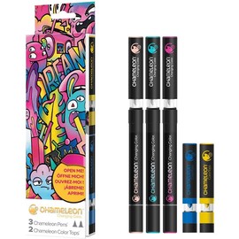 Chameleon Art Products, Introductory Kit, 3 Pens + 2 Color Tops