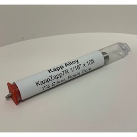 KappZapp7R 7% Silver Solder 1/16" (1.6mm) Rosin Cored for Electronics 9 foot tube