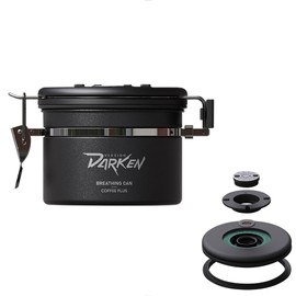 Airtight Coffee Canister Stainless Steel Canister - Coffee Bean Storage Container with Date-Tracker CO2 Release Valve Food Storage Container for Coffee Beans, Grounds, Tea and More, 250g, Matte Black