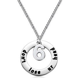 Kvekstio Six Broadway Musical Theatre Inspired Cosplay Jewelry Gifts Don't Lose Ur Head Charm Necklace for Teen Girls